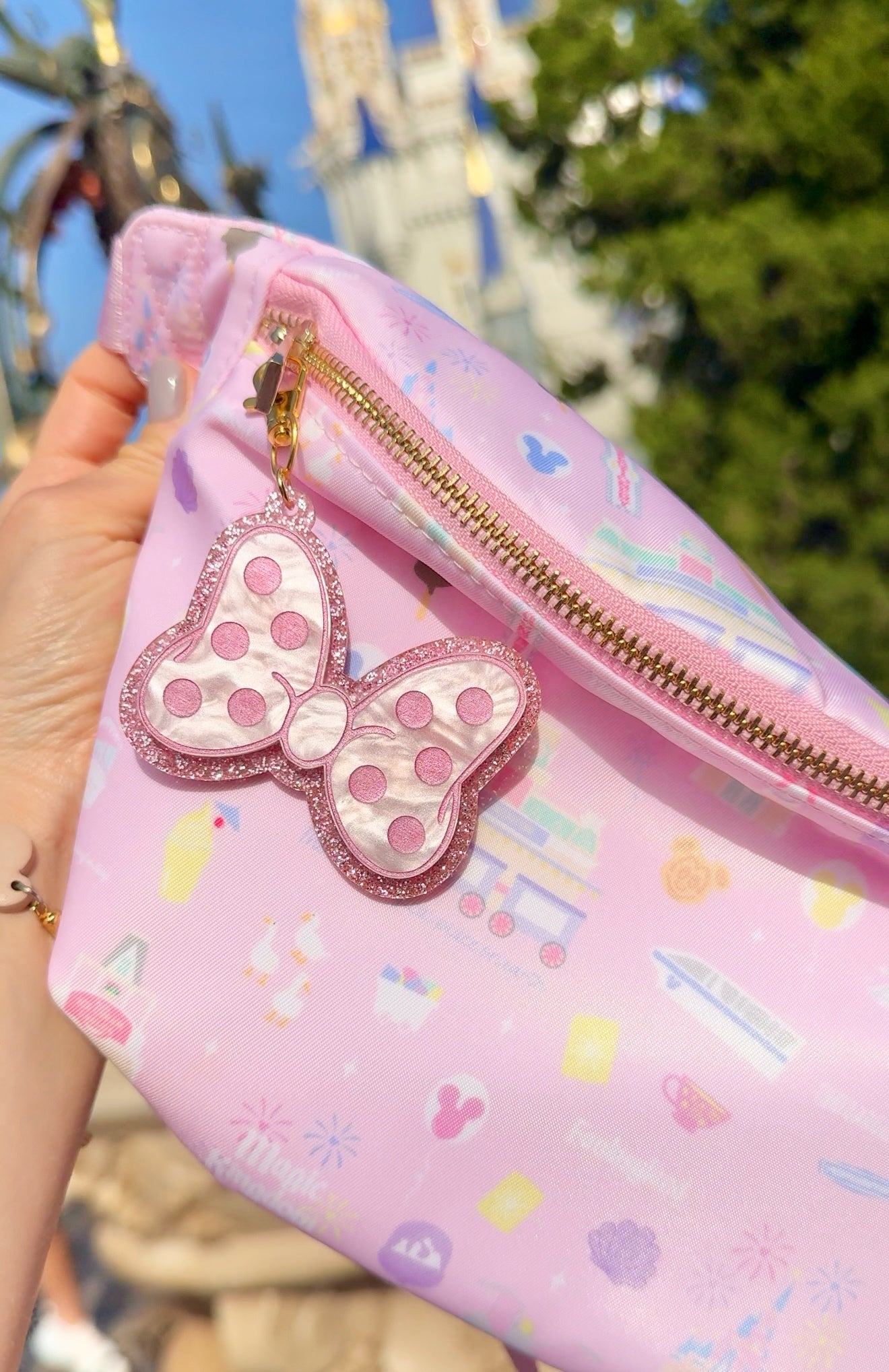 LARGE POLKA DOT BOW BAG CHARM/ KEYCHAIN