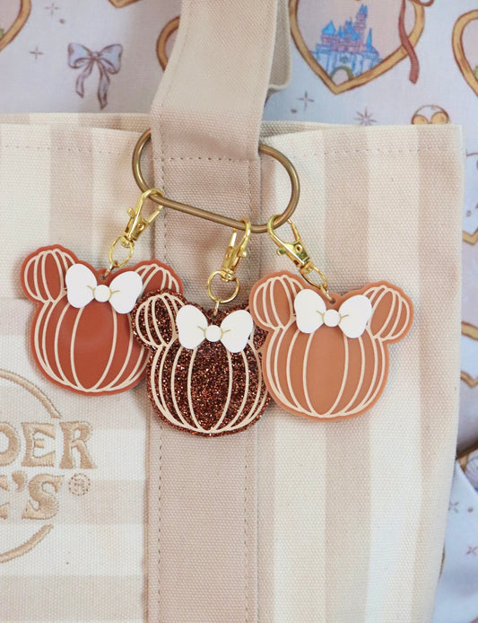 FALL MISS MOUSE PUMPKIN BAG CHARMS/ KEYCHAINS