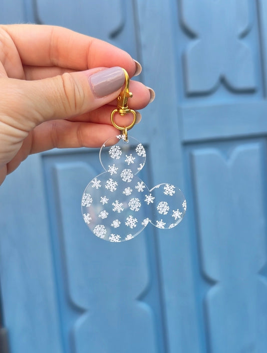 SNOWFLAKE MOUSE BAG CHARM/ KEYCHAIN