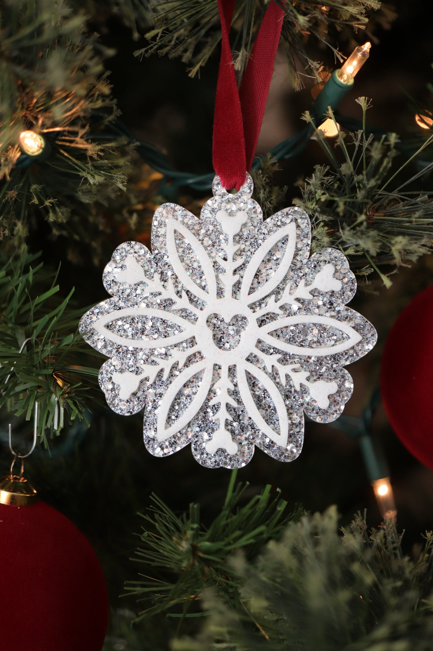 COZY MOUSE SNOWFLAKE ORNAMENT