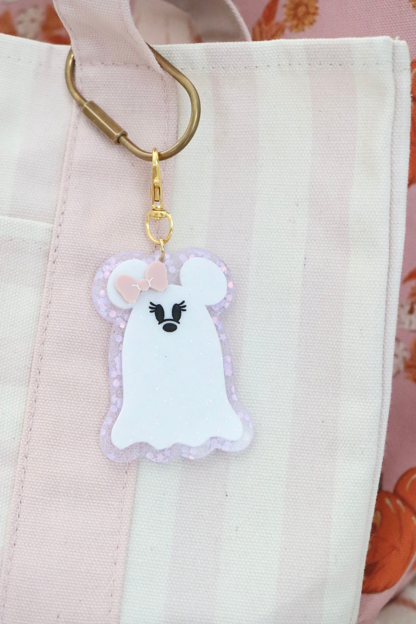 GLITTER MOUSE GHOSTS BAG CHARMS/ KEYCHAINS