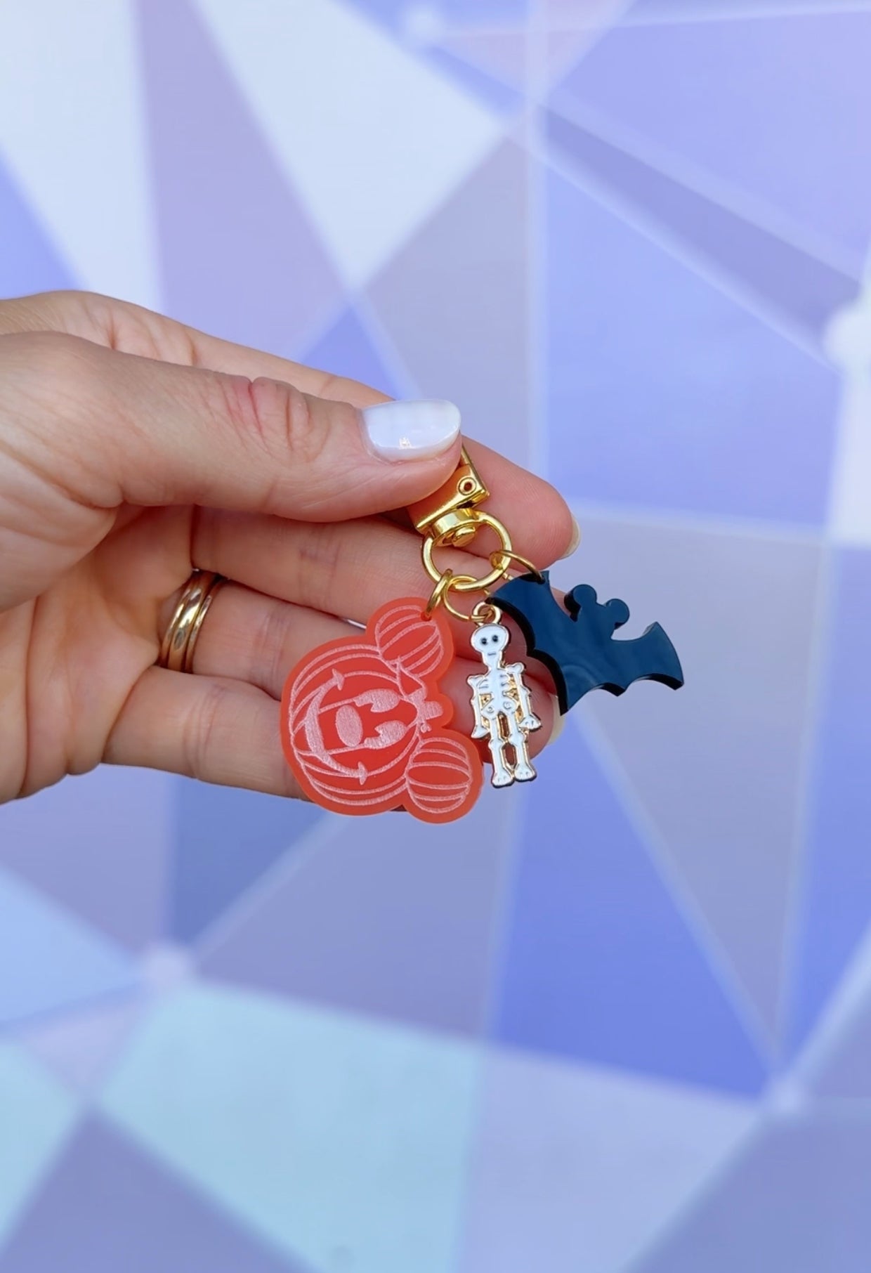 HALLOWEEN PUMPKIN MINI BAG CHARMS/ KEYCHAINS SET
