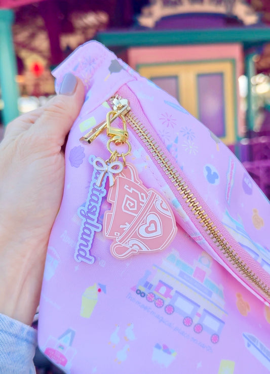 TEA CUPS BAG CHARM SET/ KEYCHAIN