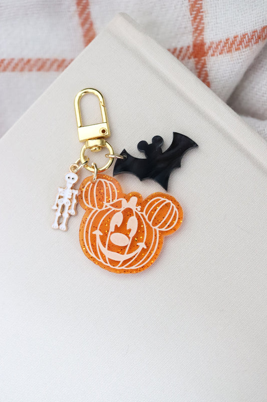 HALLOWEEN MOUSE-O-LANTERN MINI BAG CHARMS/ KEYCHAINS SET