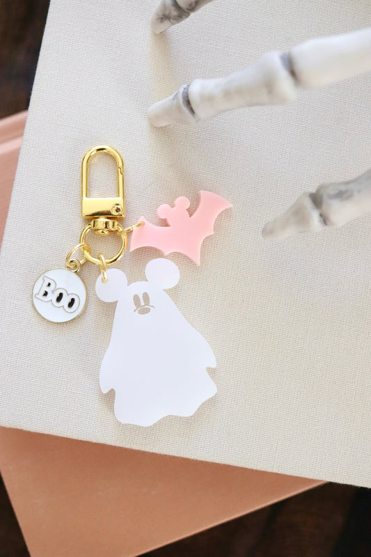 MOUSE GHOST MINI BAG CHARMS/ KEYCHAINS SET