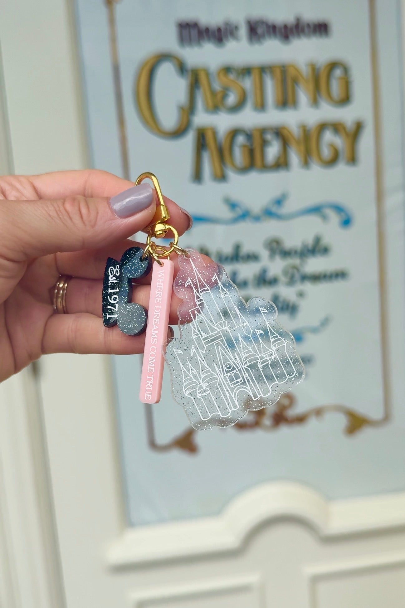 JELLY GLITTER DREAMS CASTLE BAG CHARM/ KEYCHAIN