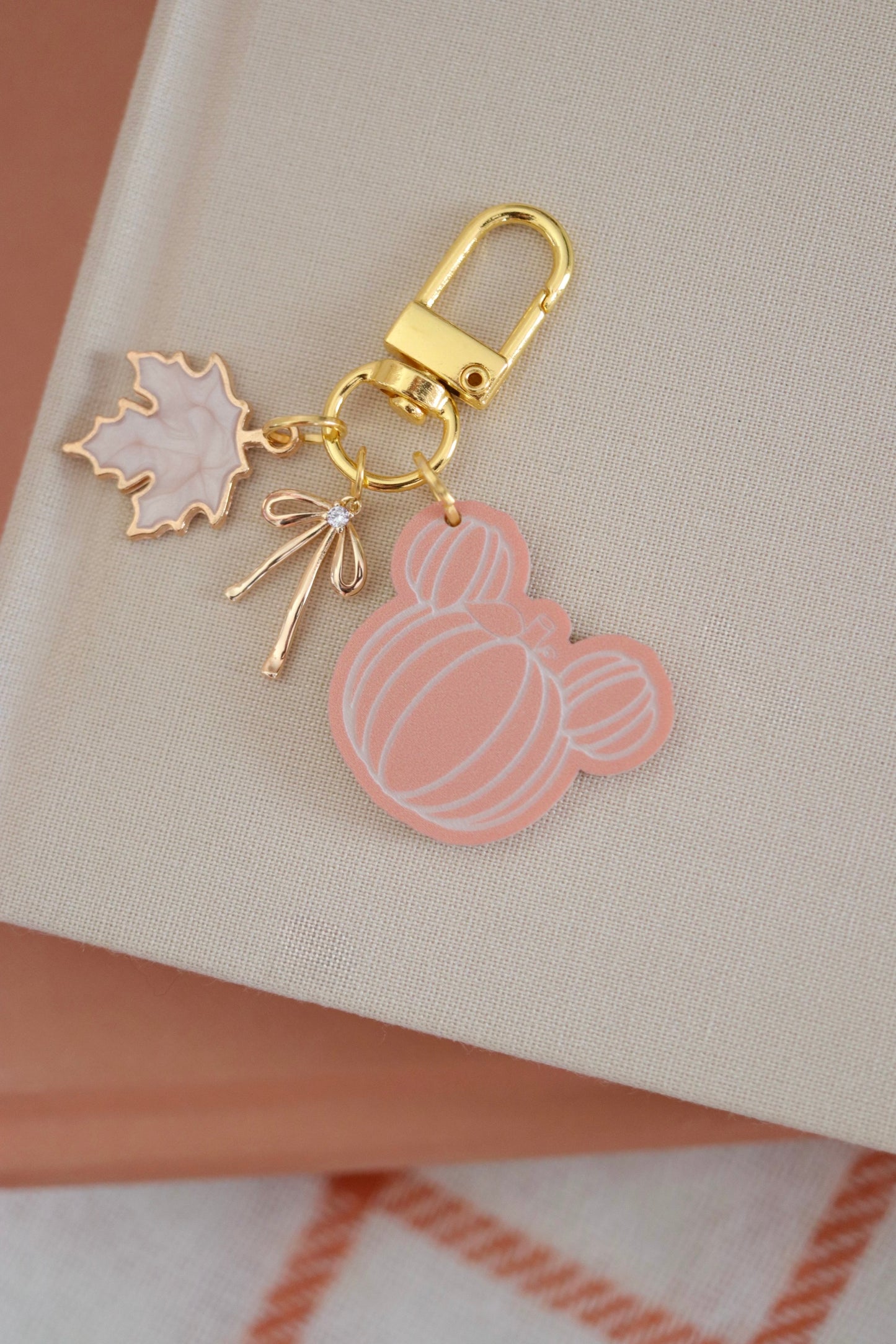 FALL PUMPKIN MINI BAG CHARMS/ KEYCHAINS SET