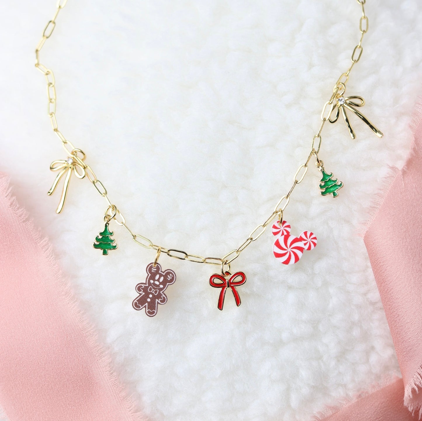 MOUSE GINGERBREAD MINI CHARM NECKLACE