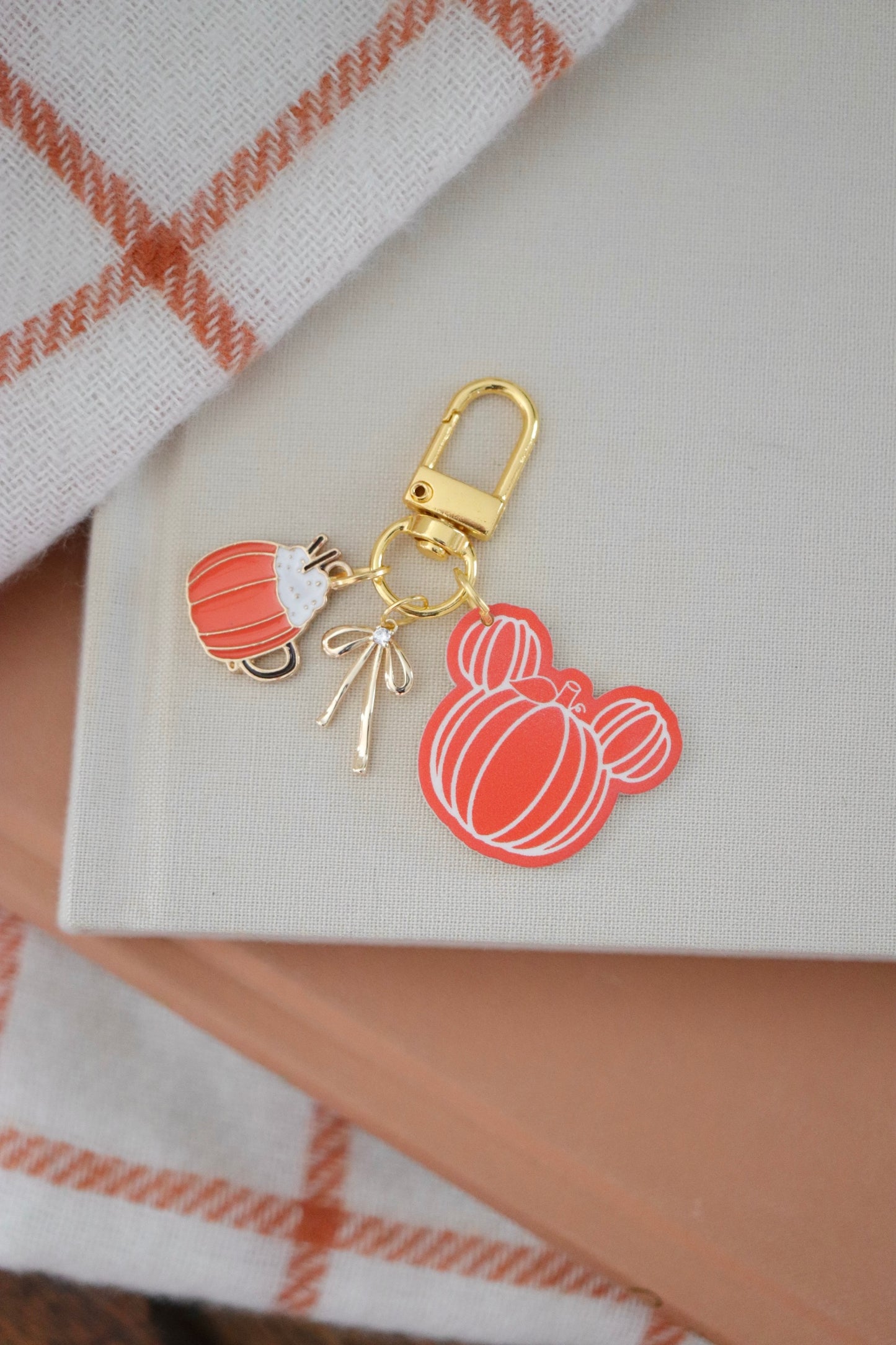 FALL PUMPKIN MINI BAG CHARMS/ KEYCHAINS SET