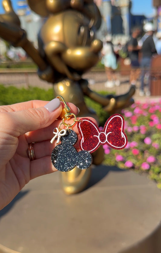 CLASSIC MISS MOUSE BAG CHARM SET/ KEYCHAIN