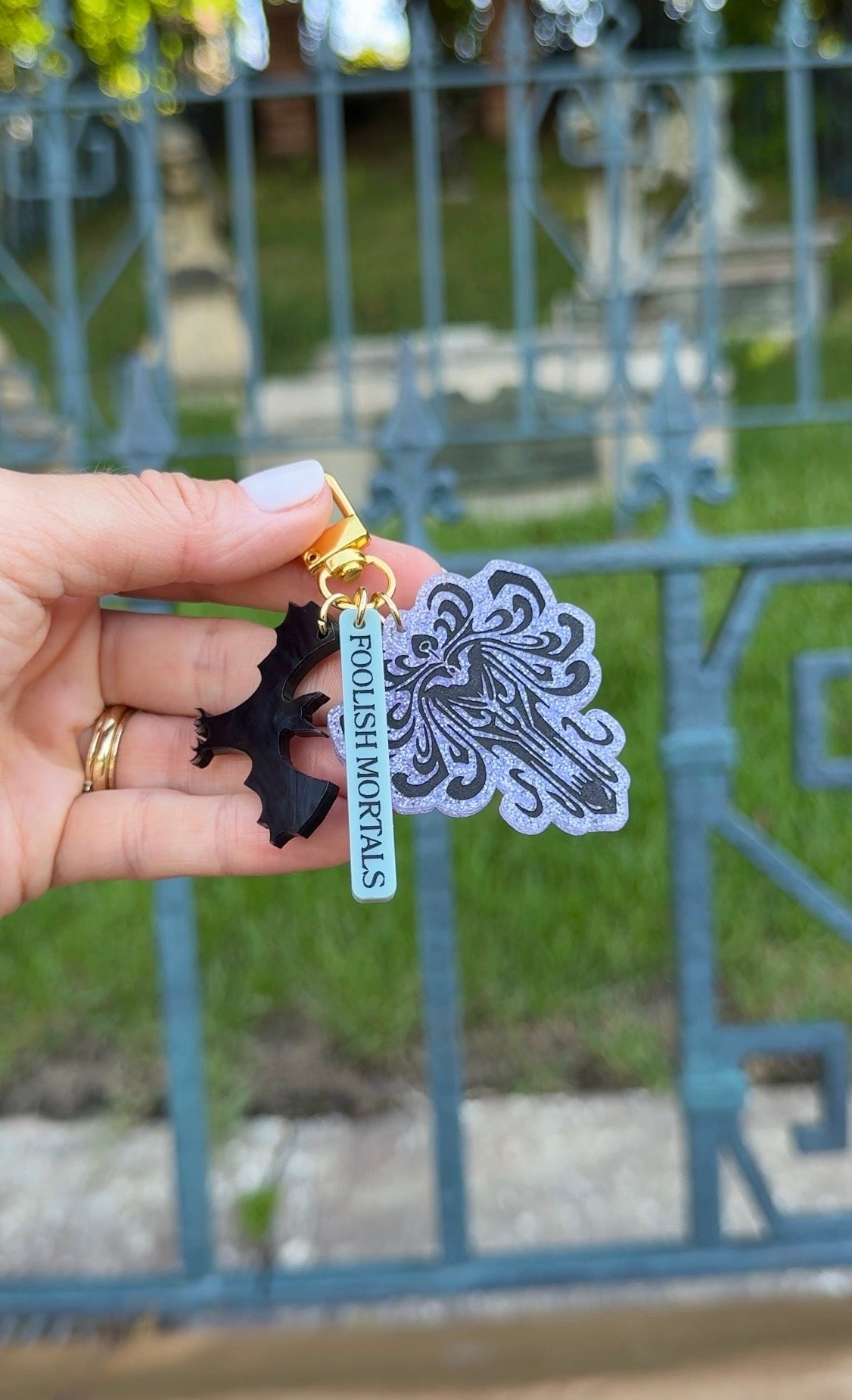FOOLISH MORTALS BAG CHARMS/ KEYCHAINS SET
