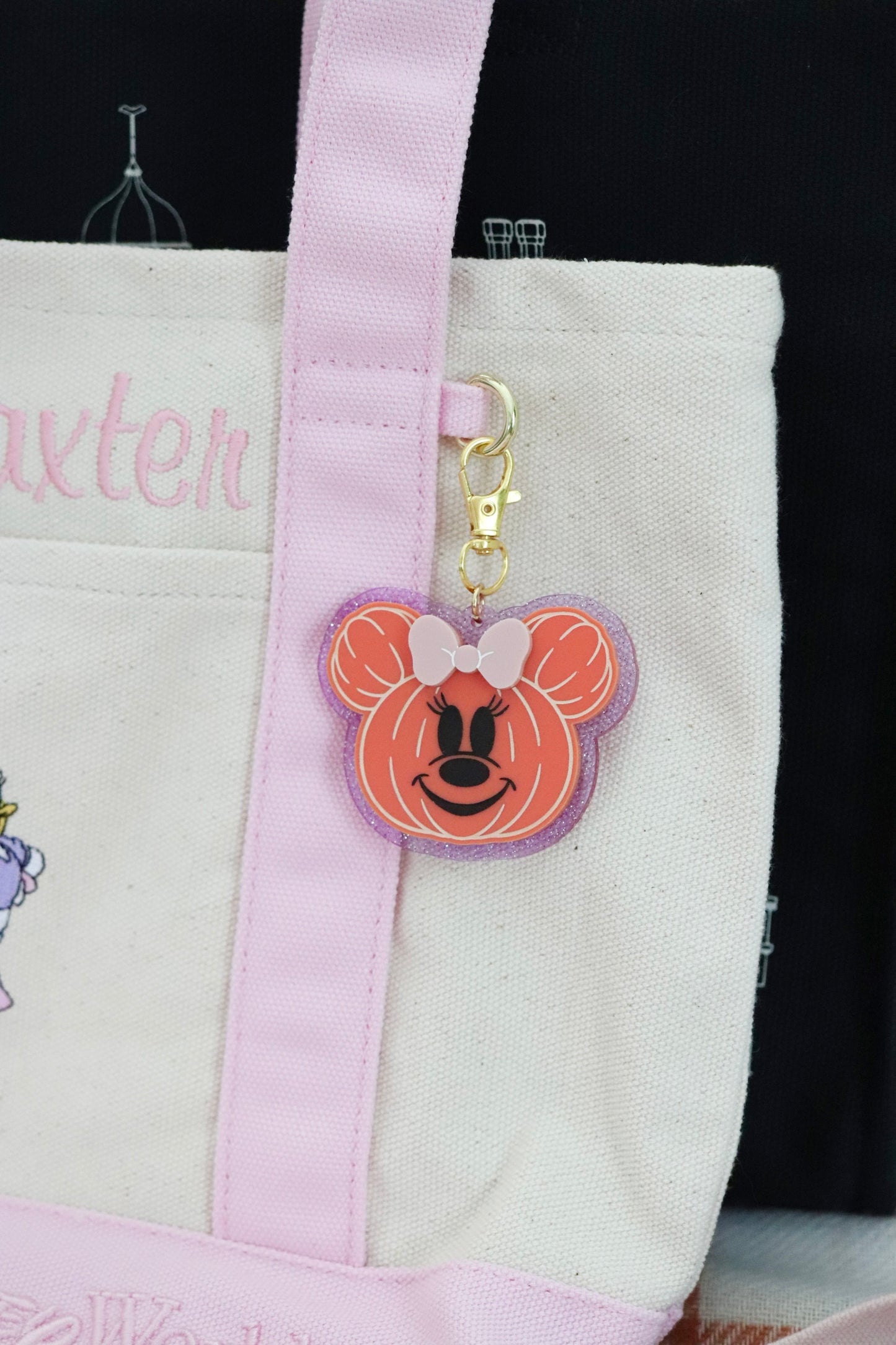 GLITTER MOUSE PUMPKIN BAG CHARMS/ KEYCHAINS