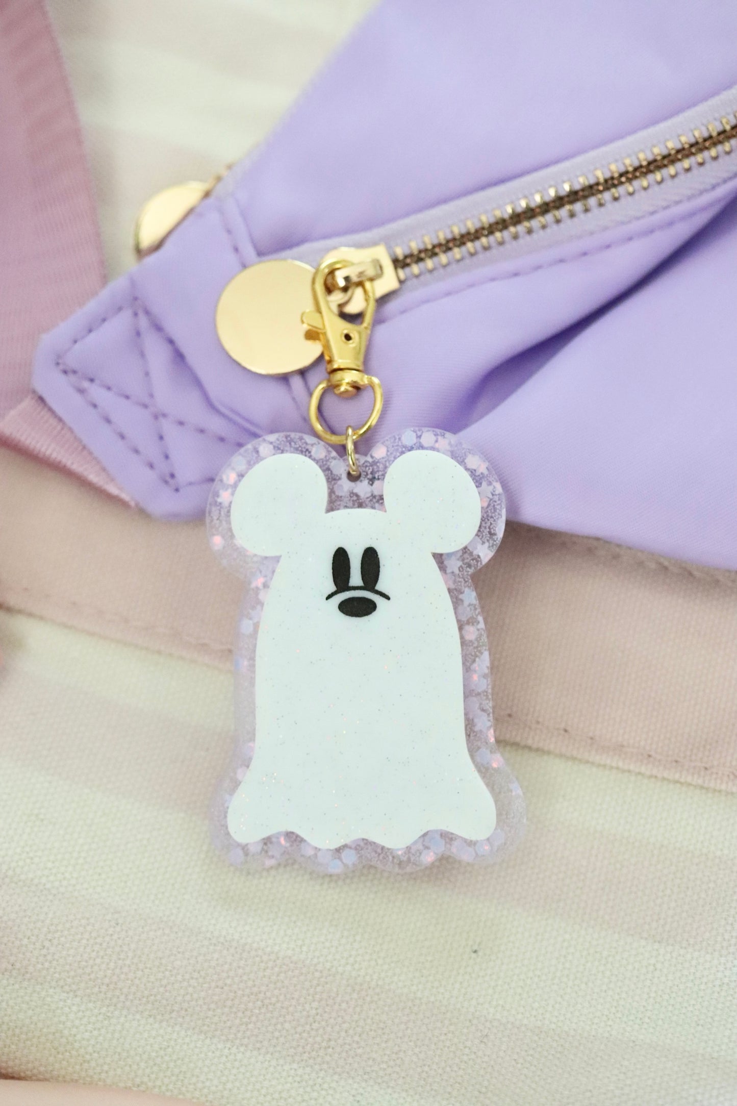 GLITTER MOUSE GHOSTS BAG CHARMS/ KEYCHAINS