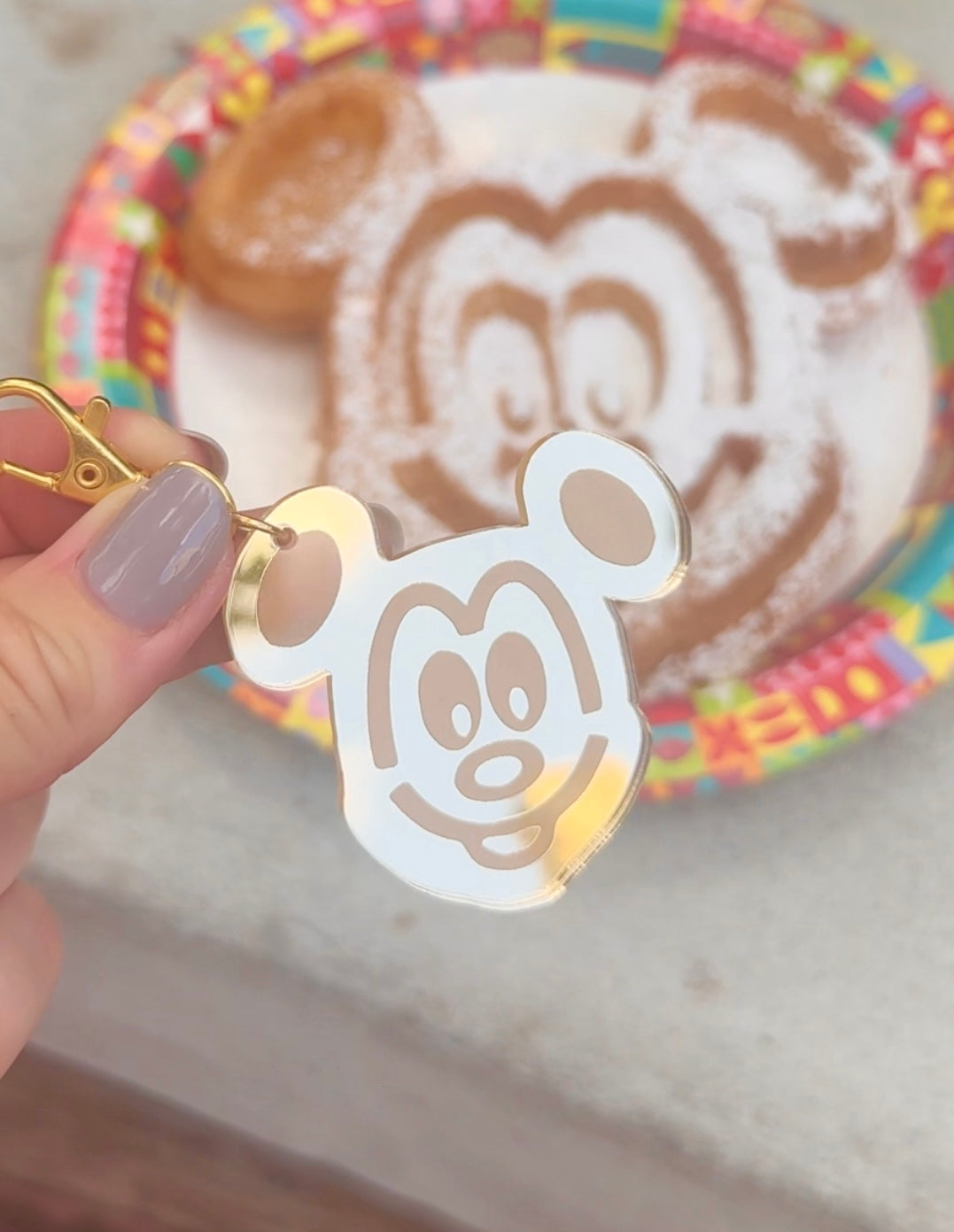 MOUSE WAFFLE BAG CHARM/KEYCHAIN