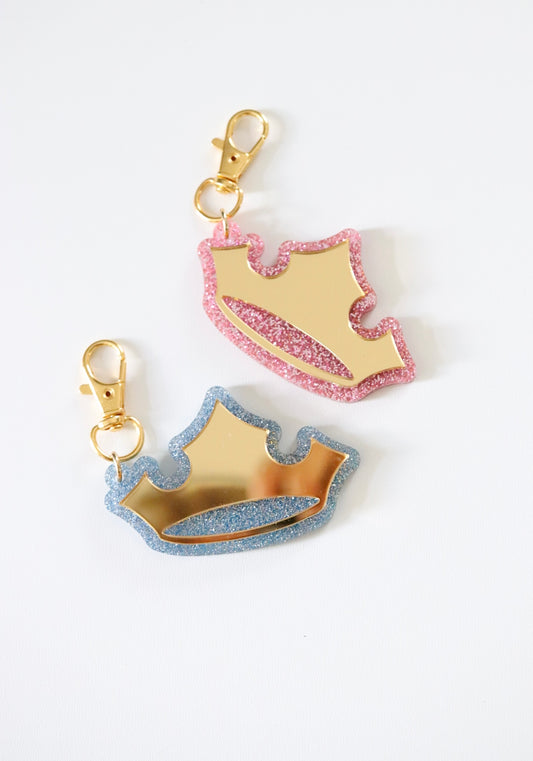 GLITTER CROWN BAG CHARM/ KEYCHAIN