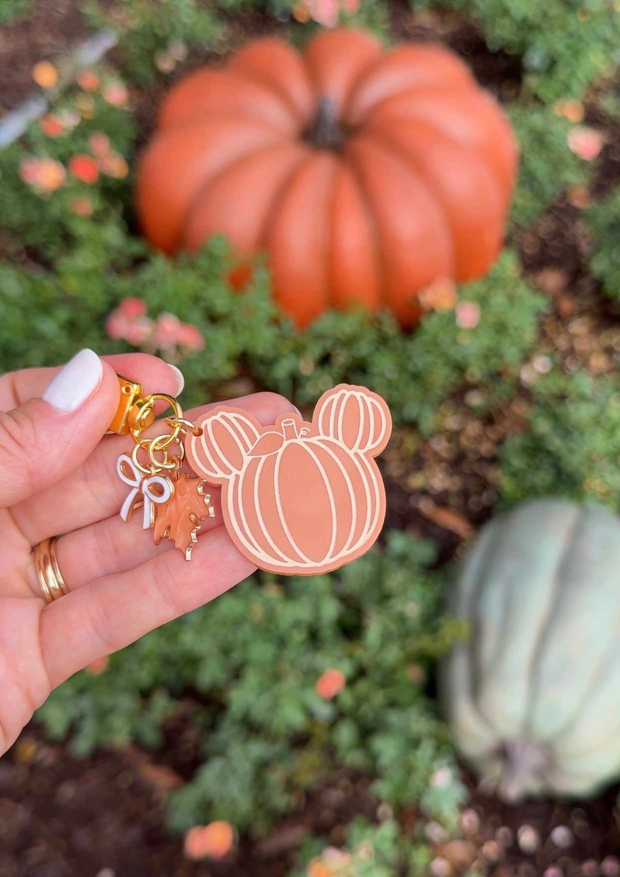 FALL MOUSE PUMPKIN BAG CHARM Set/ KEYCHAIN