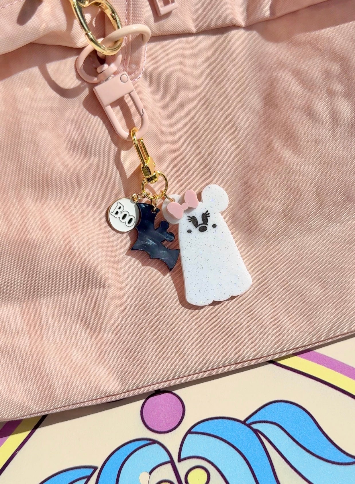 MISS MOUSE GHOST BAG CHARMS/ KEYCHAINS SET