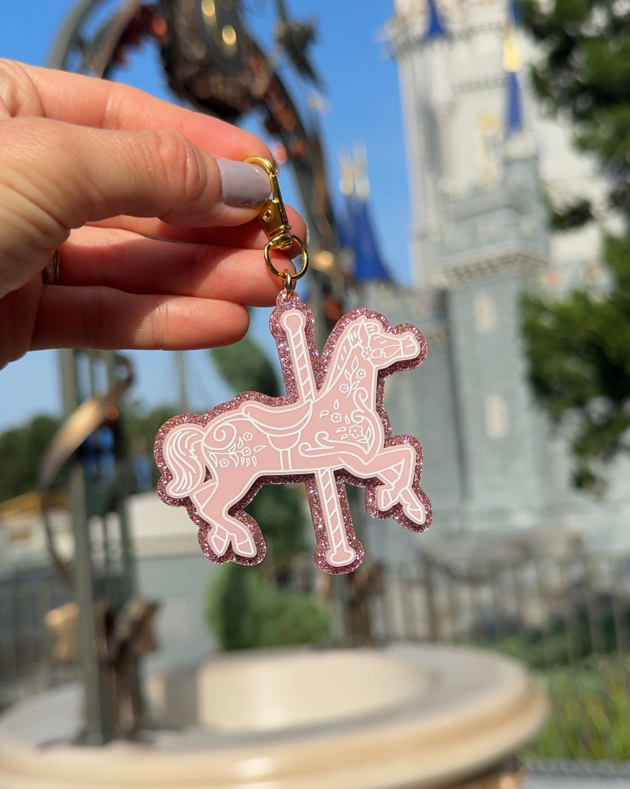CAROUSEL HORSE BAG CHARM SET/ KEYCHAIN